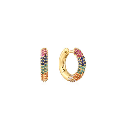  Pop Charms - Ohrringe mit Clipverschluss - Silber / 14kt GP - Zirkonia - 1cm